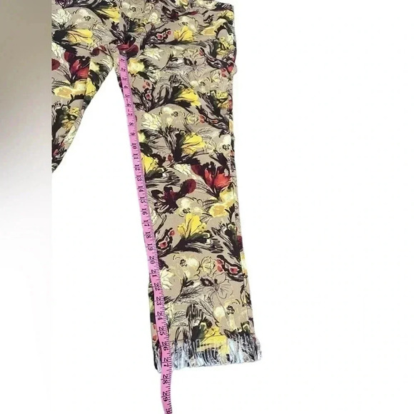 Gloria Vanderbilt Amanda High Rise Jean Brown Floral Size 14 *Altered Fringe* - Picture 14 of 15